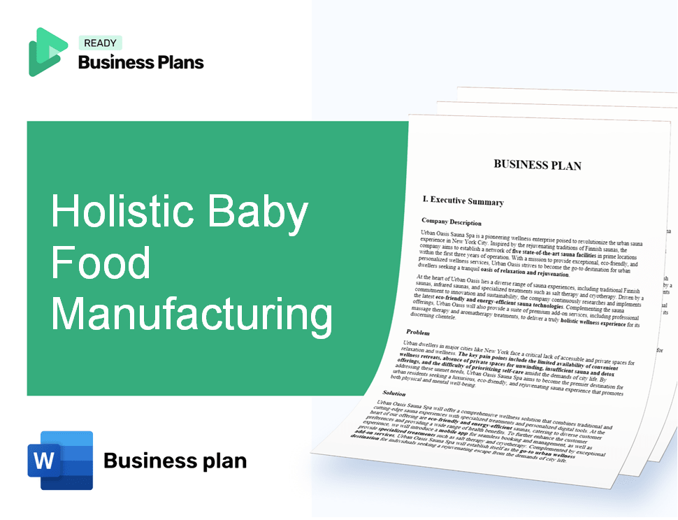 Holistic Baby Food Manufacturing Business Plan