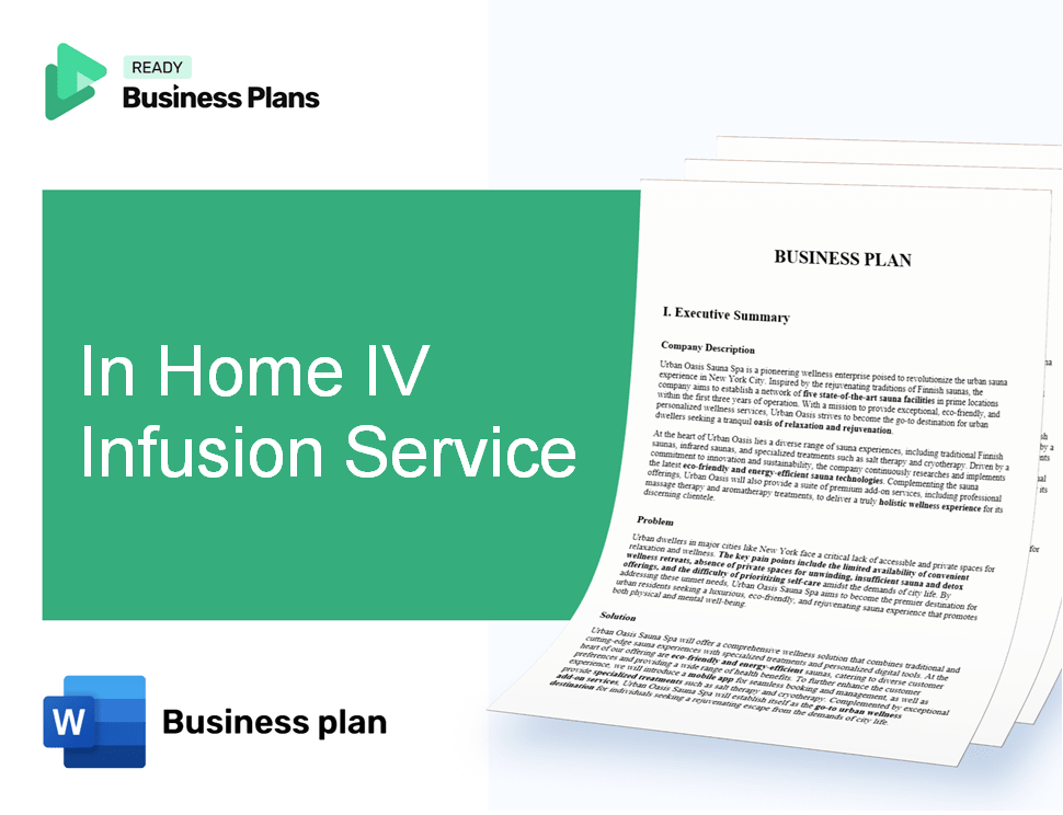 In Home IV Infusion Service Business Plan