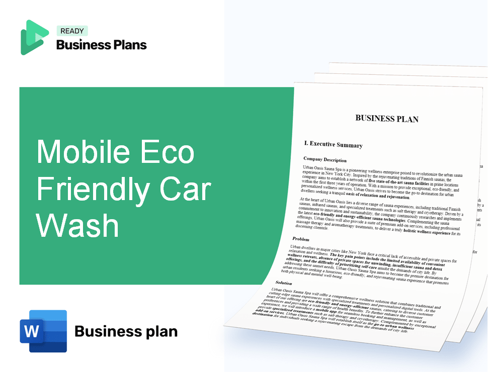 Mobile Eco Friendly Car Wash Business Plan