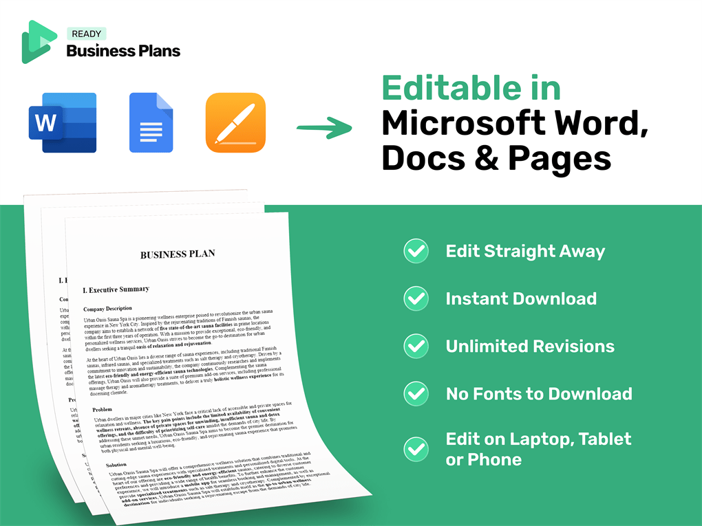 Tennis Club Business Plan: Product Features