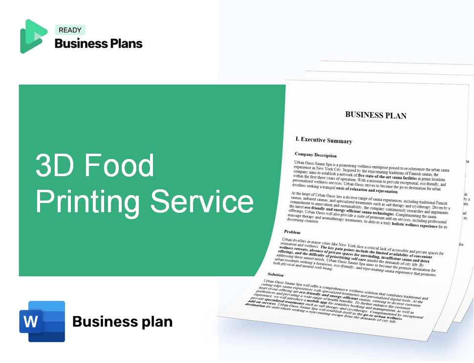 3D Food Printing Service Business Plan