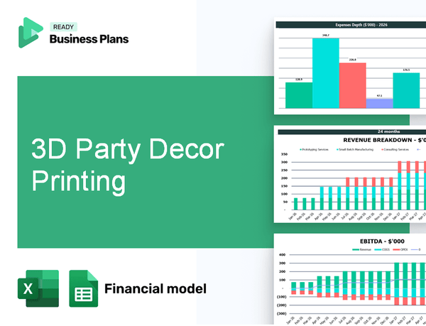 3D Party Decor Printing Financial Model