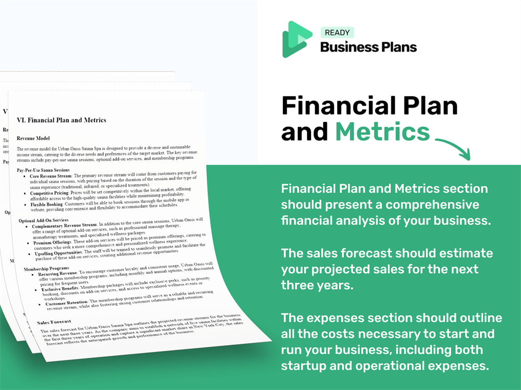 Sport Academy Business Plan: Financial Plan And Metrics Financial Plan and Metrics