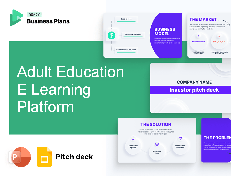 Adult Education E Learning Platform Pitch Deck