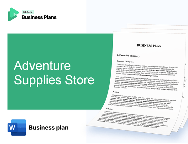 Adventure Supplies Store Business Plan