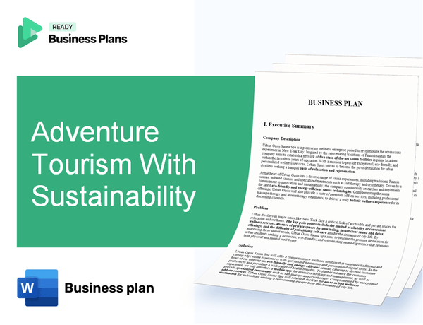 Adventure Tourism With Sustainability Business Plan