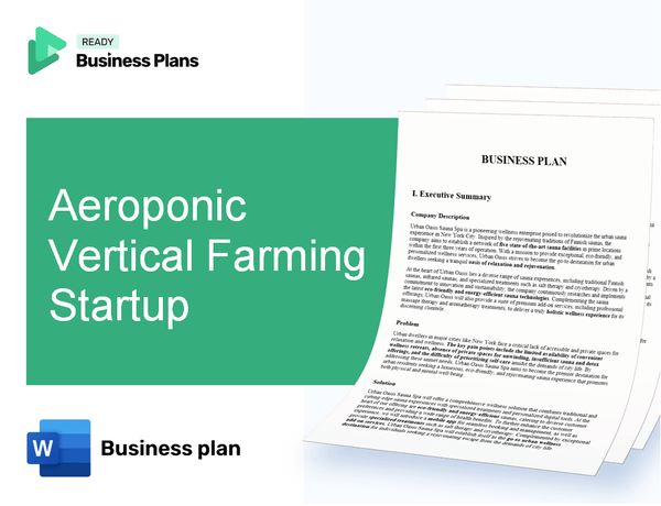 Aeroponic Vertical Farming Startup Business Plan