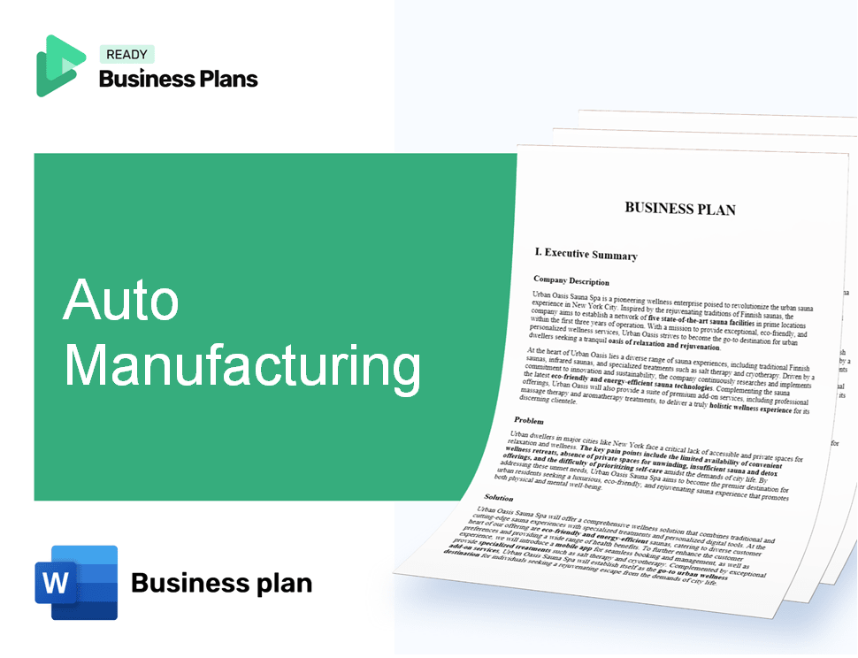 Auto Manufacturing Business Plan