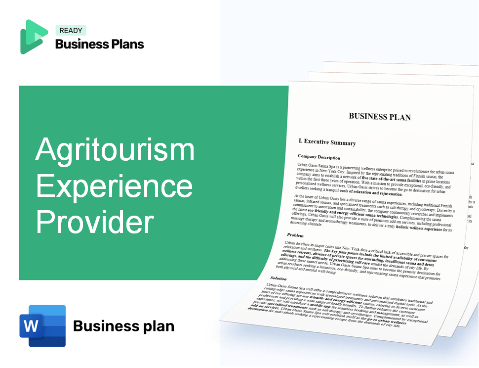 Agritourism Experience Provider Business Plan