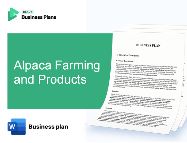 Alpaca Farming and Products Business Plan