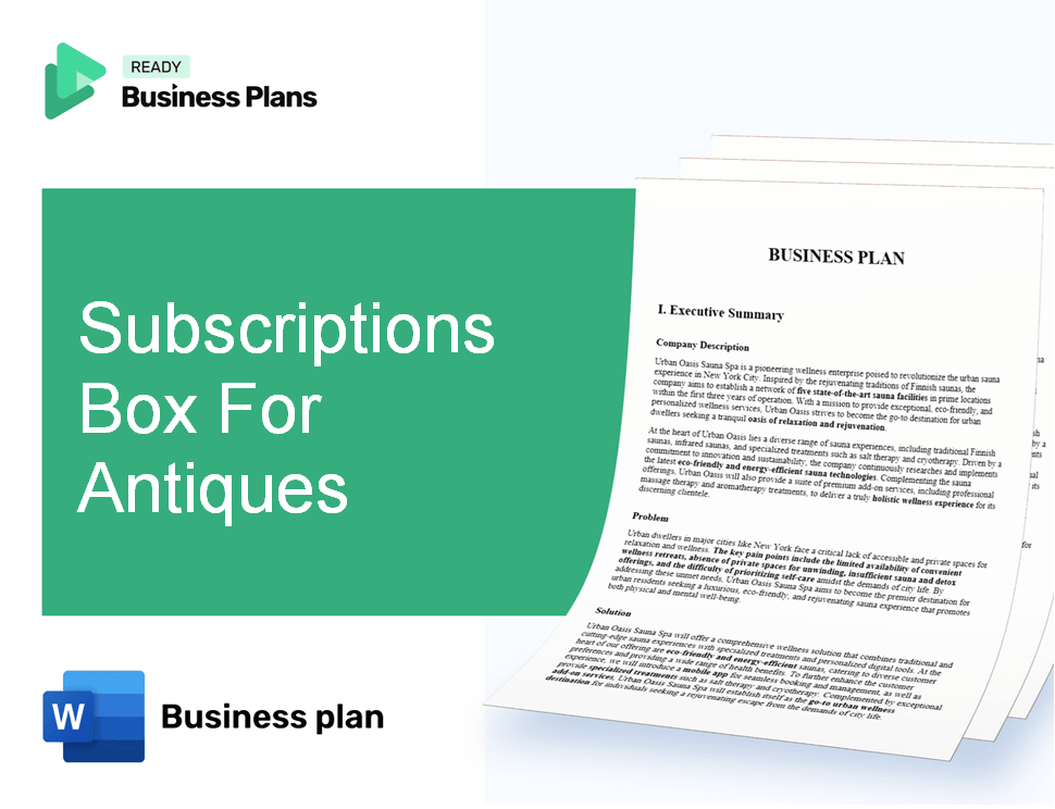 Subscriptions Box For Antiques Business Plan