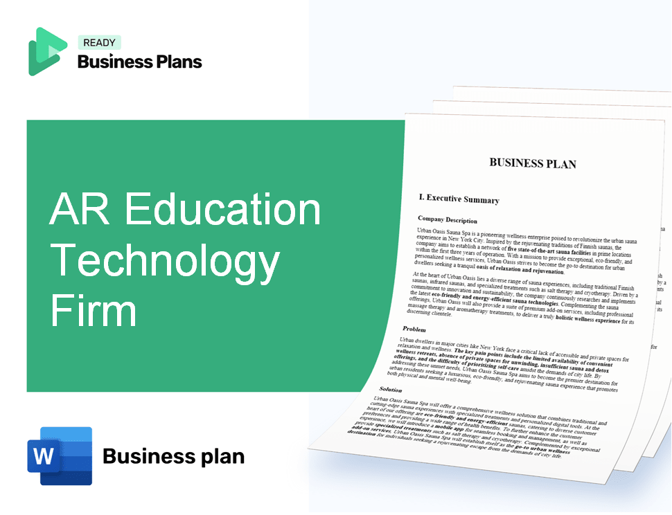 AR Education Technology Firm Business Plan