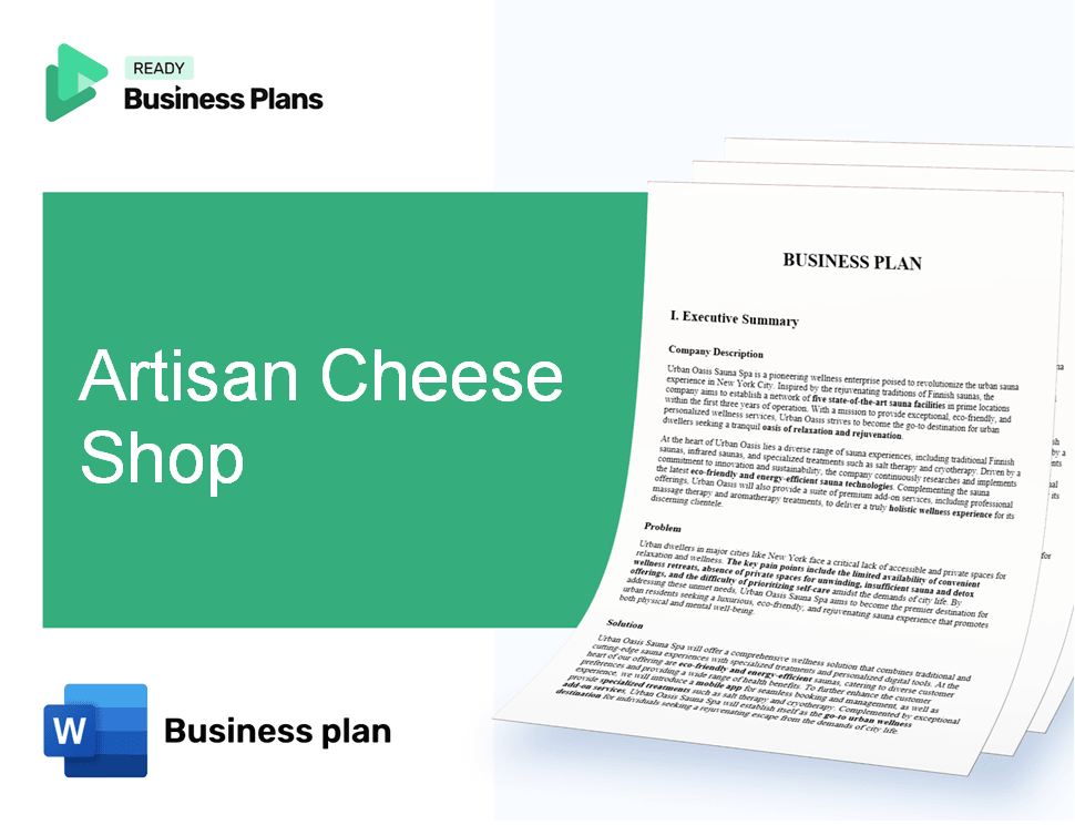 Artisan Cheese Shop Business Plan