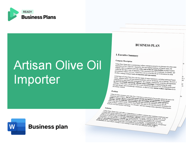Artisan Olive Oil Importer Business Plan