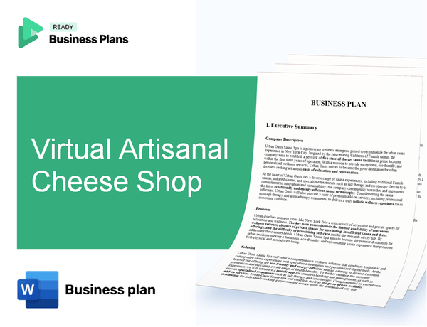 Virtual Artisanal Cheese Shop Business Plan
