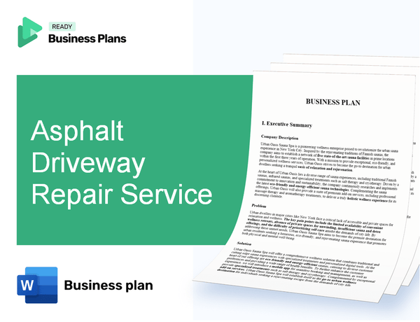 Asphalt Driveway Repair Service Business Plan