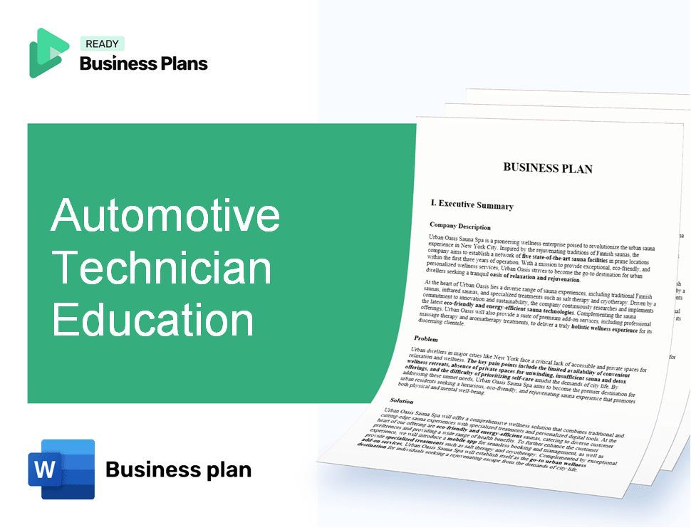 Automotive Technician Education Business Plan