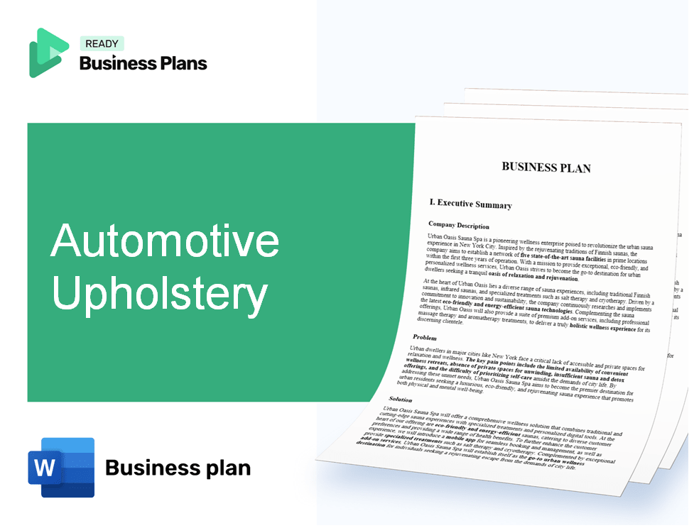 Automotive Upholstery Business Plan