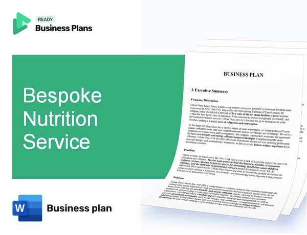 Bespoke Nutrition Service Business Plan