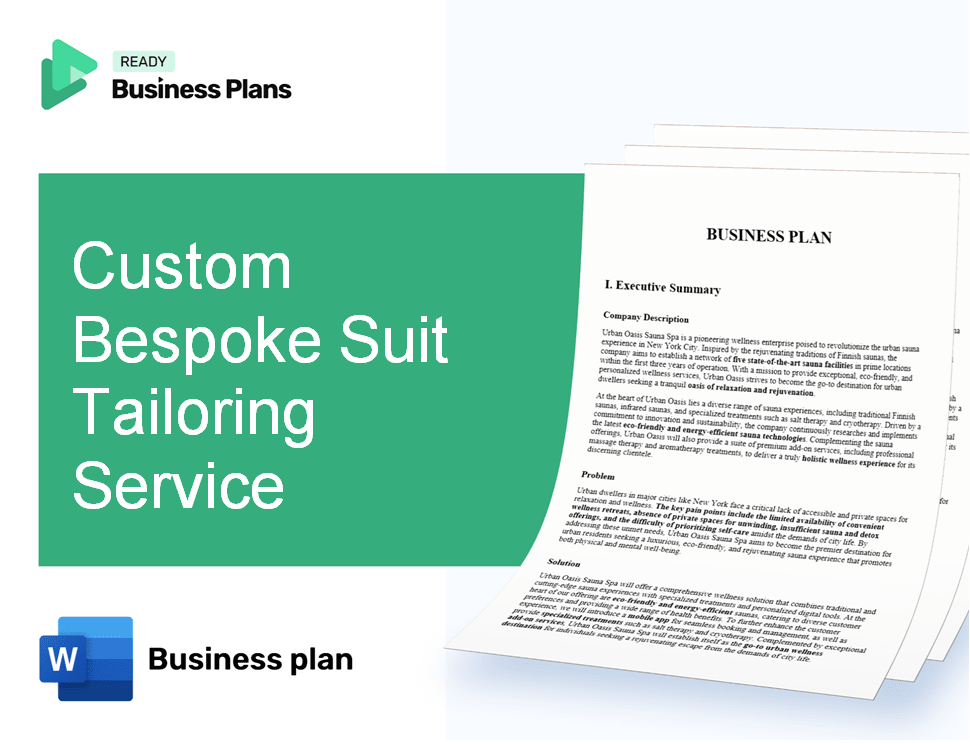 Custom Bespoke Suit Tailoring Service Business Plan