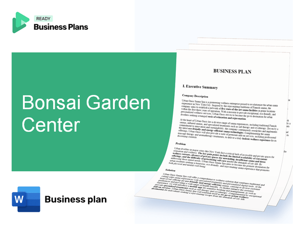 Bonsai Garden Center Business Plan