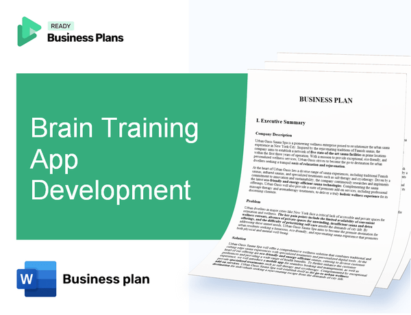 Brain Training App Development Business Plan