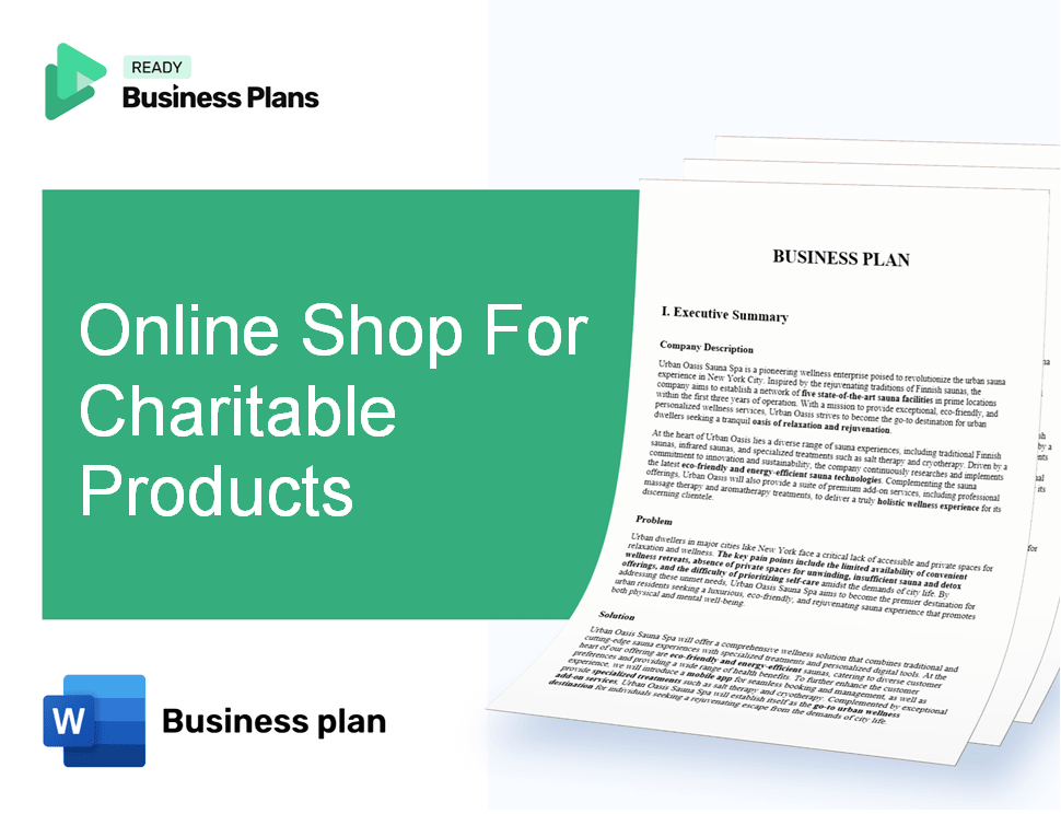 Online Shop For Charitable Products Business Plan