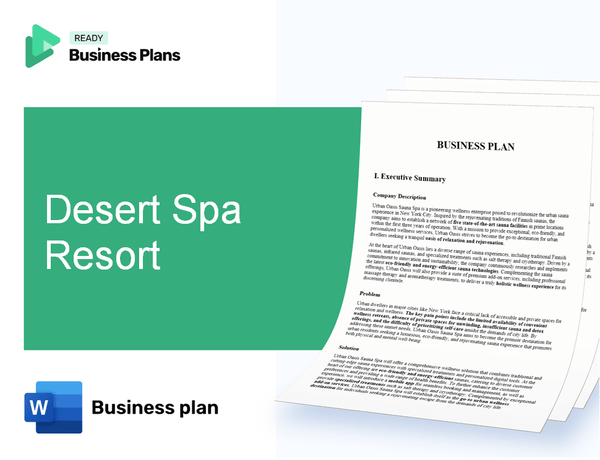 Desert Spa Resort Business Plan