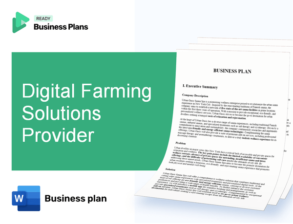 Digital Farming Solutions Provider Business Plan