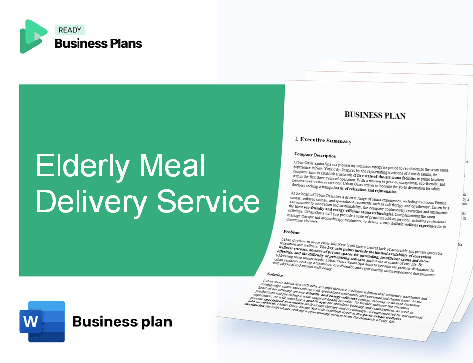 Elderly Meal Delivery Service Business Plan