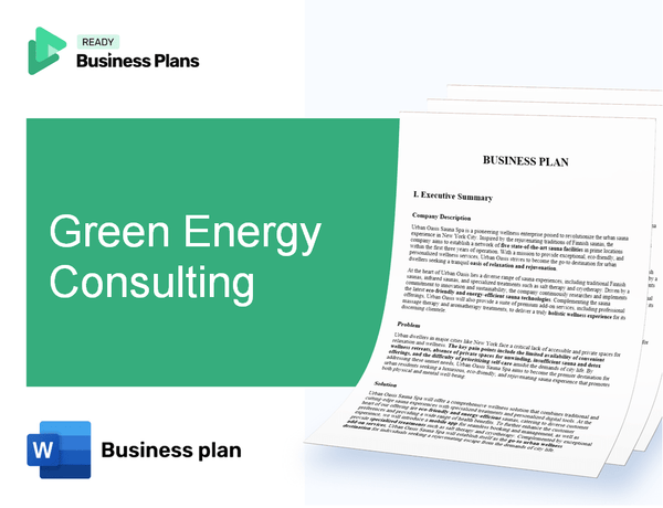 Green Energy Consulting Business Plan