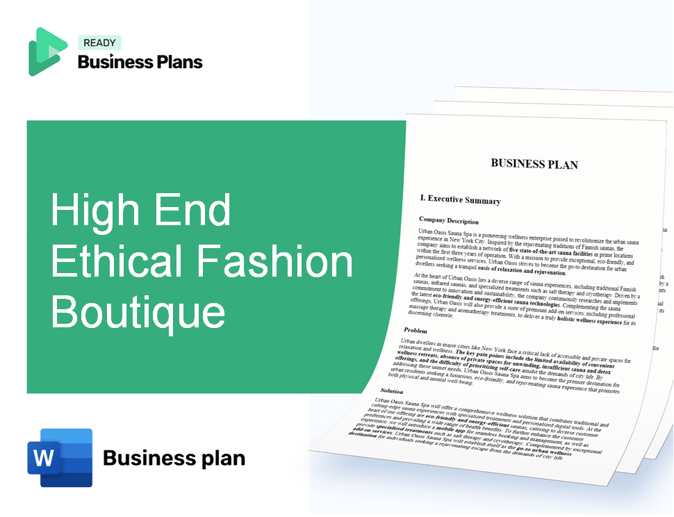 High End Ethical Fashion Boutique Business Plan