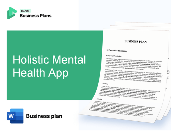 Holistic Mental Health App Business Plan