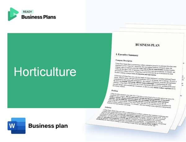Horticulture Business Plan