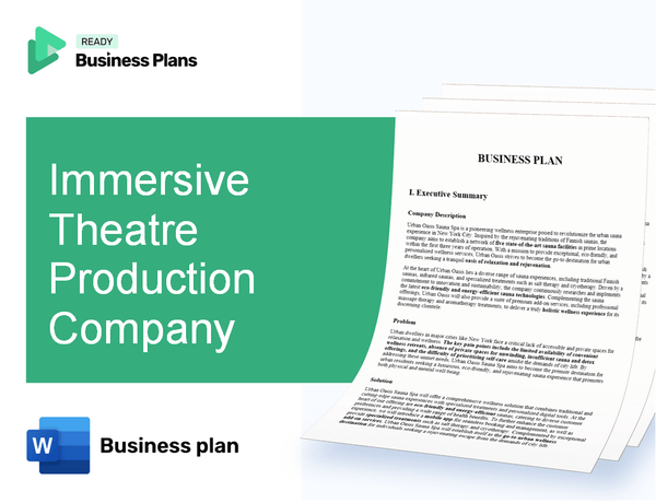 Immersive Theatre Production Company Business Plan