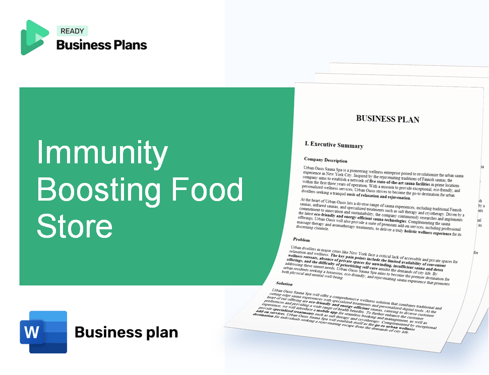 Immunity Boosting Food Store Business Plan