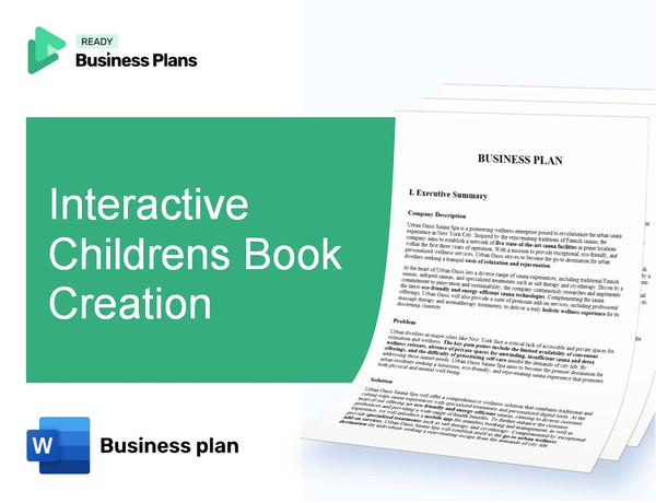 Interactive Childrens Book Creation Business Plan