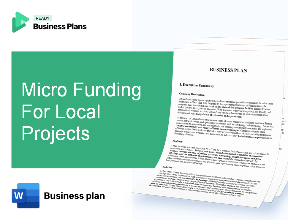Micro Funding For Local Projects Business Plan