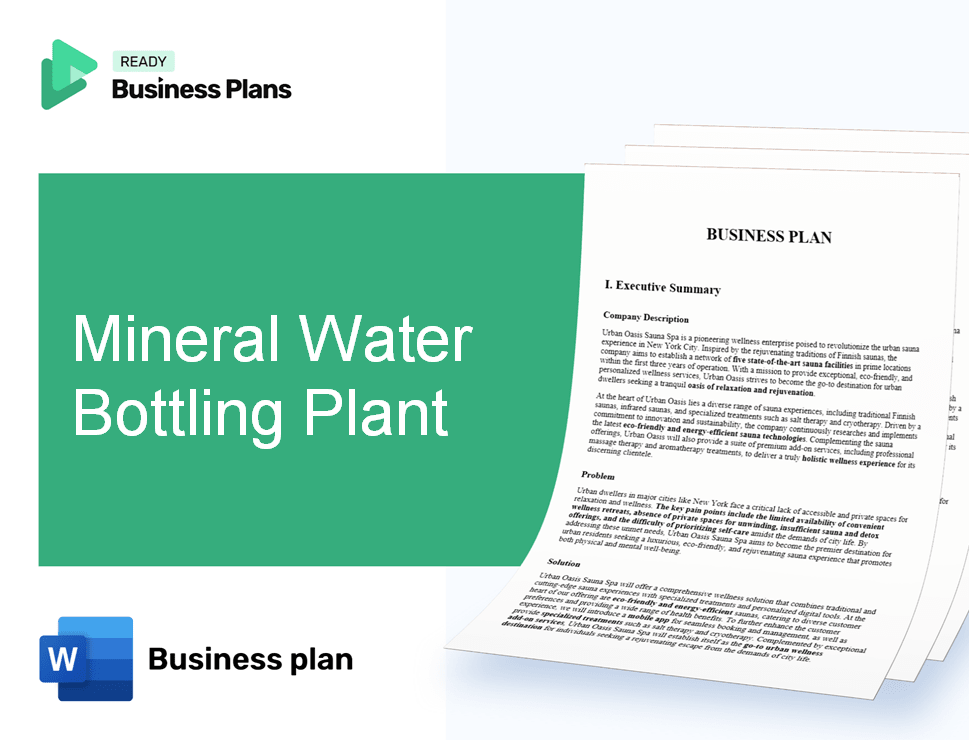 Mineral Water Bottling Plant Business Plan
