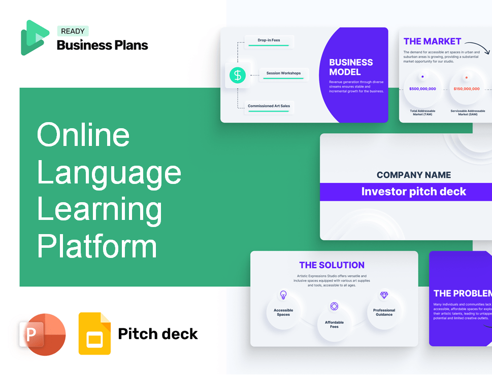 Online Language Learning Platform Pitch Deck