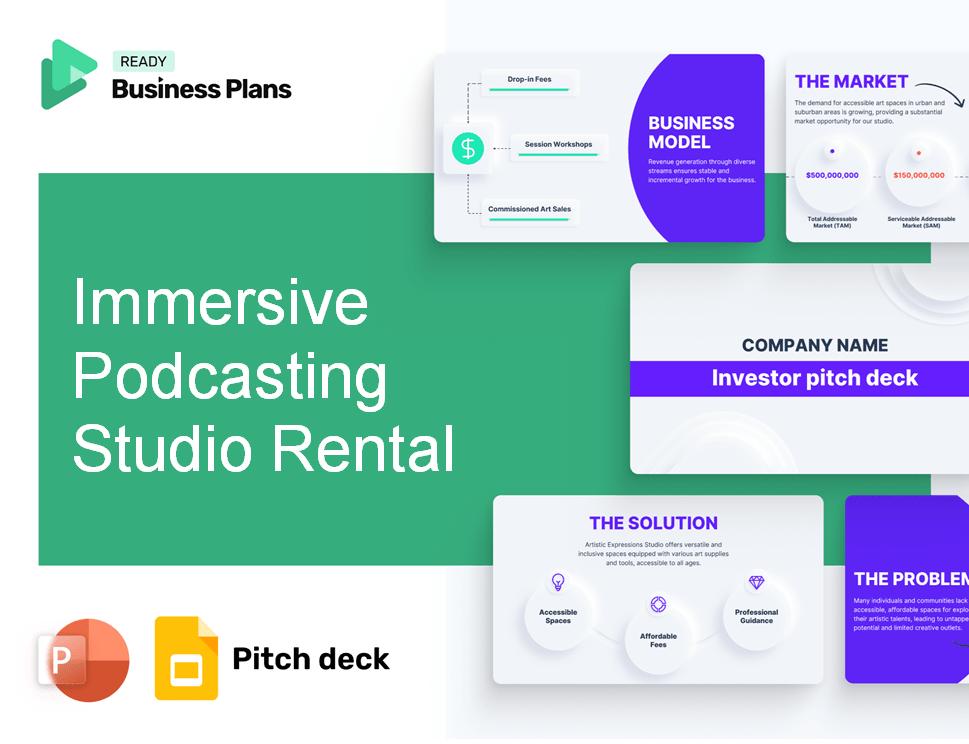 Immersive Podcasting Studio Rental Pitch Deck