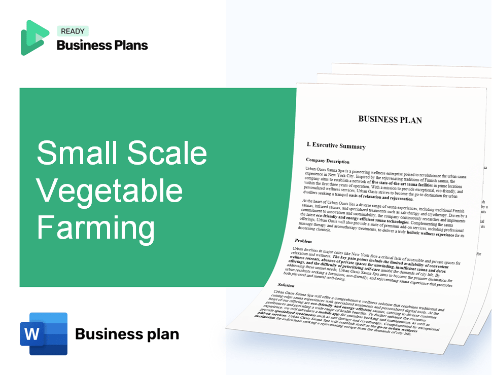 Small Scale Vegetable Farming Business Plan