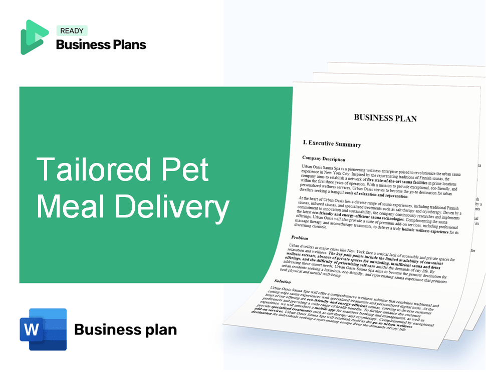 Tailored Pet Meal Delivery Business Plan
