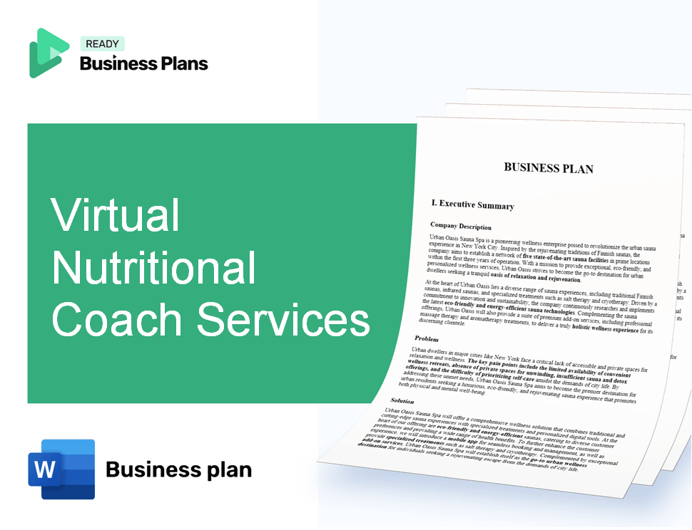 Virtual Nutritional Coach Services Business Plan
