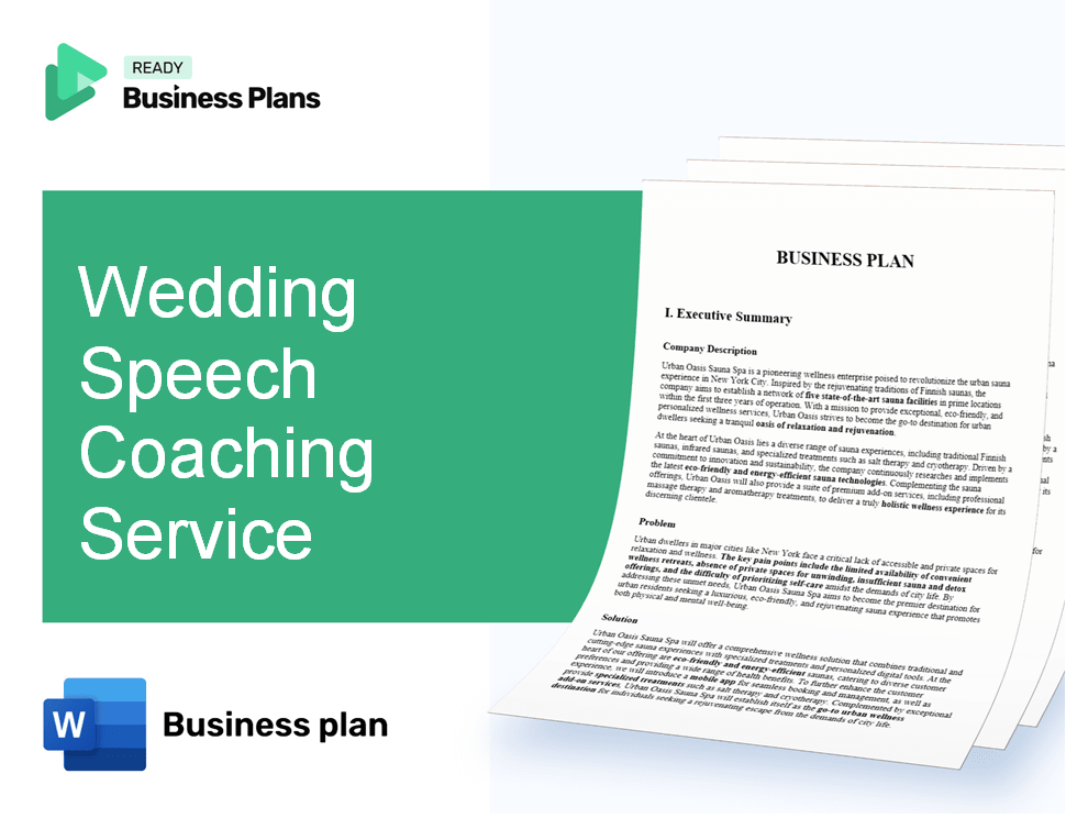 Wedding Speech Coaching Service Business Plan