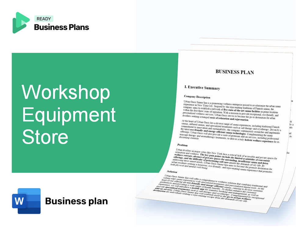 Workshop Equipment Store Business Plan