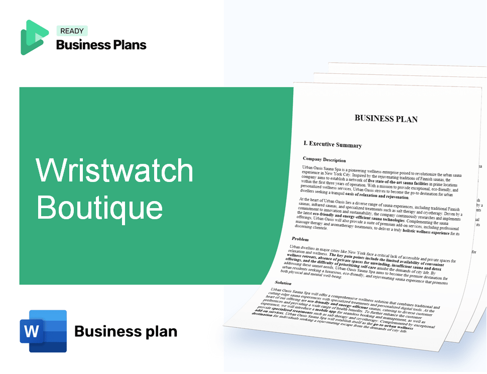Wristwatch Boutique Business Plan